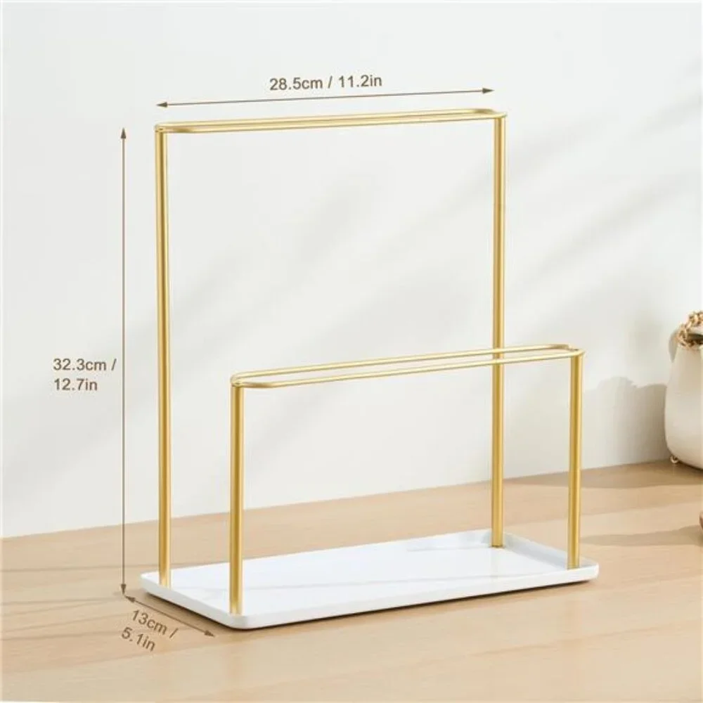 Headband Holder Organizer Metal 2-Tier with Tray: Hair Accessories Display